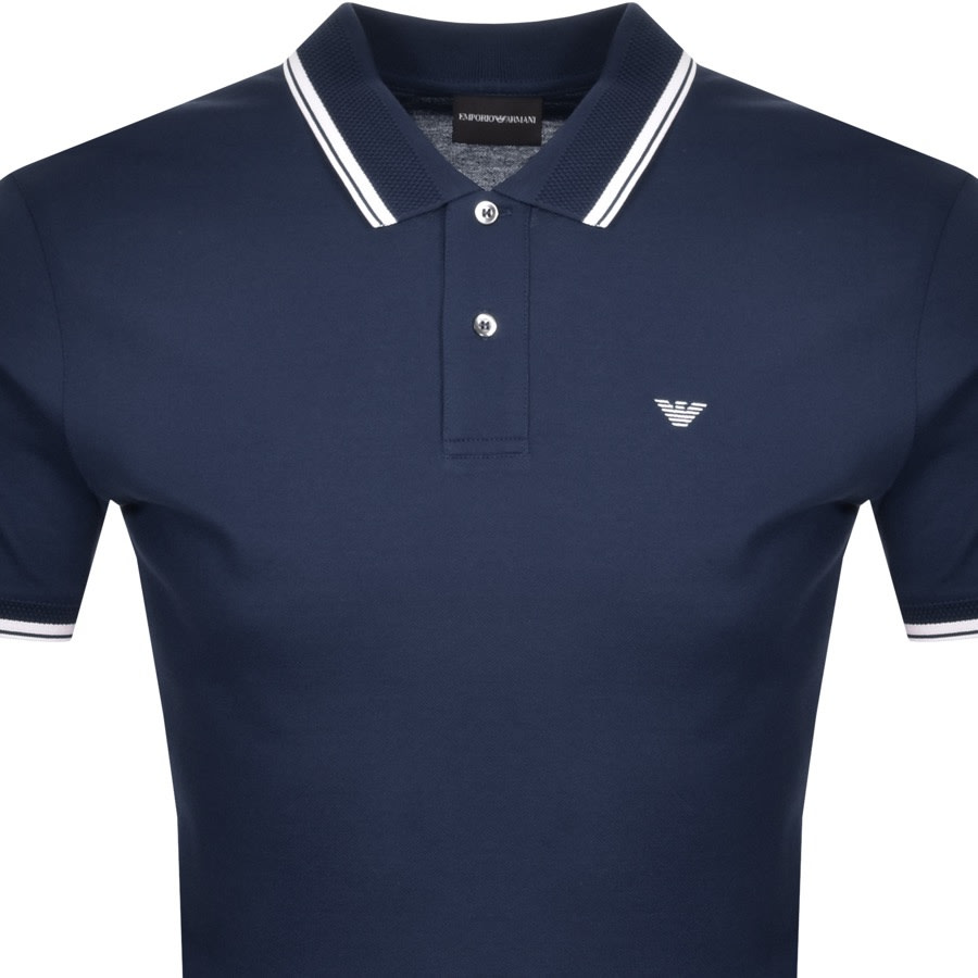 Alternative Image for ProductEmporio Armani Short Sleeved Polo T Shirt Navy2